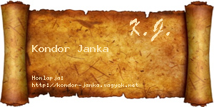Kondor Janka névjegykártya
